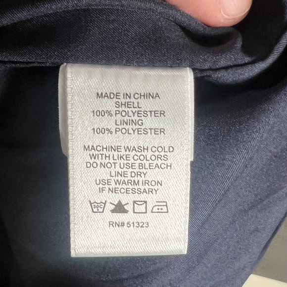 CeCe Women Shift Dress Ruffle Sleeve Size 0 Navy Sheer Lined NWT 1/2 Sleeve $138 - Picture 5 of 5